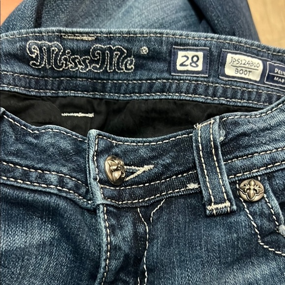 Miss Me Jeans Boot Cut Vintage Y2K Western Bling Rhinestones Cowgirl Faded - Picture 14 of 16